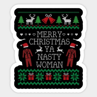 Ugly Christmas Sweater Merry Xmas Nasty Woman Sticker